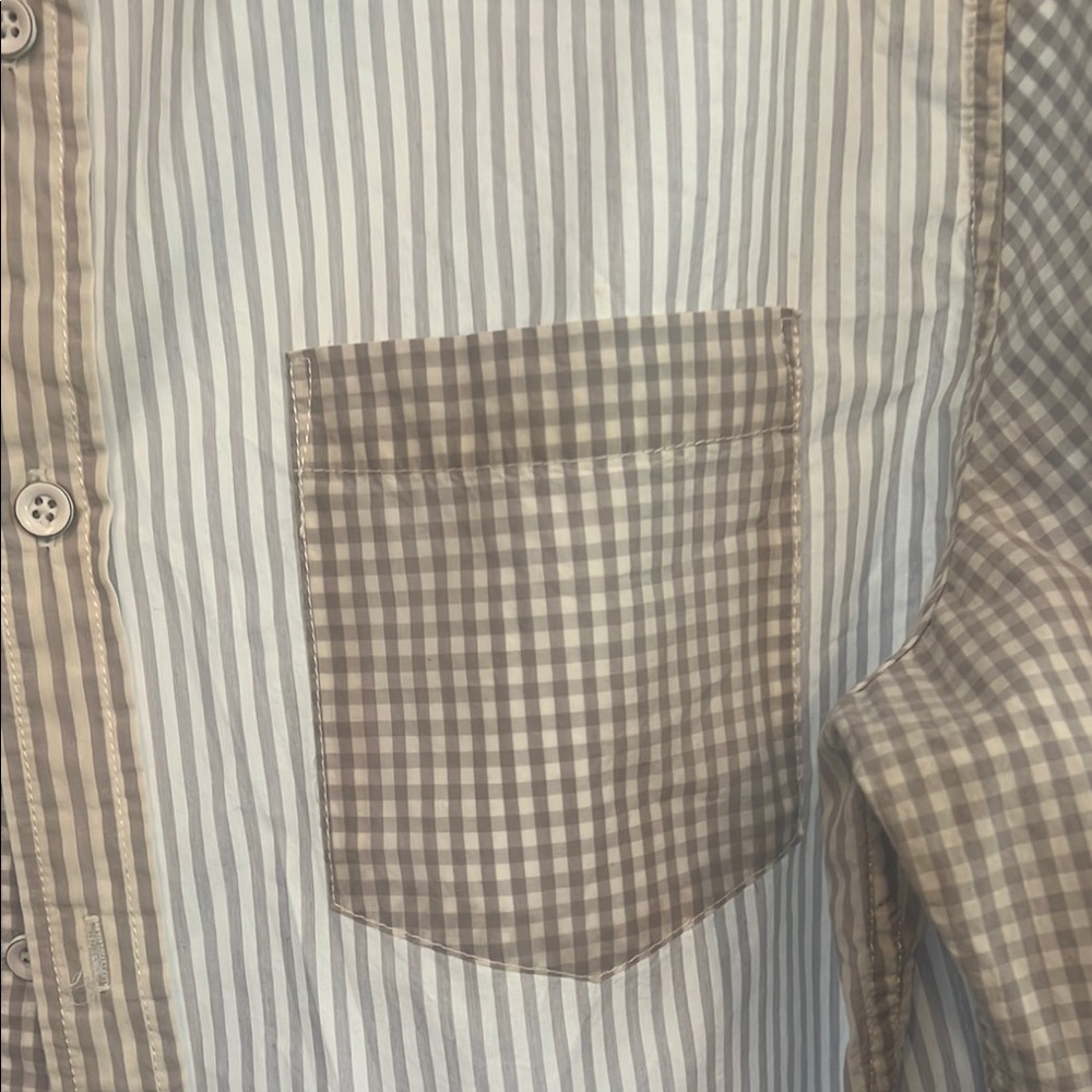 Men's Gray Striped / checkered Shirt - Picture 2 of 3